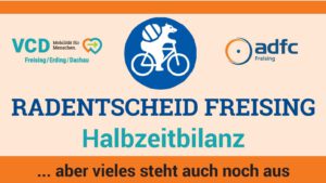 Mehr über den Artikel erfahren Radentscheid Freising: Halbzeitbilanz Ausstehendes
