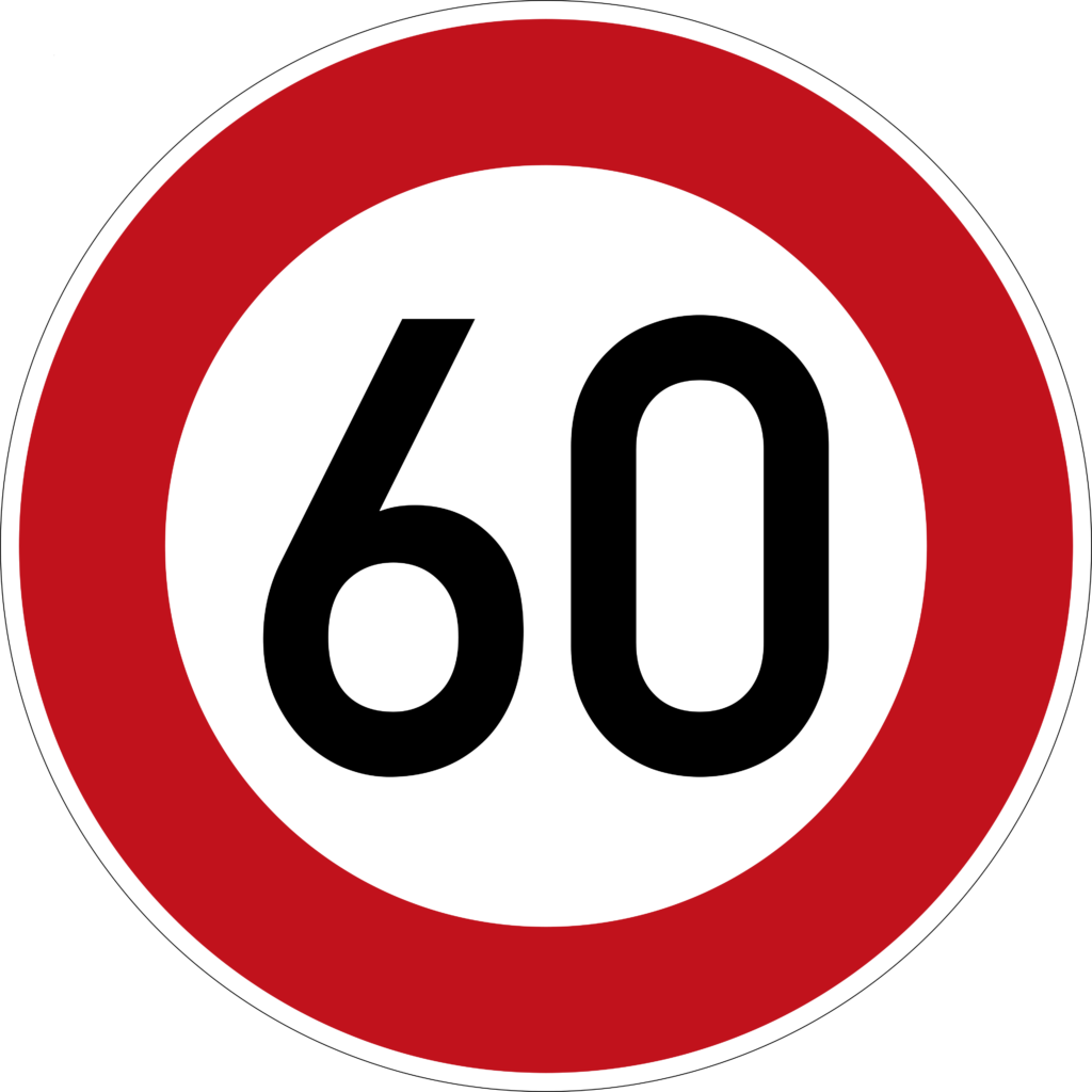 Tempo 60 (StVO-Zeichen 274-6)